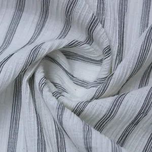 Changzhou Factory Wholesale Cheap Price 80% Cotton 20% Polyester Blend Yarn Dyed Stripe Crepe Fabric For Cloth