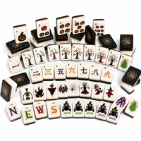 Ensemble de Mahjong américain en acrylique Bliss Luxury Christmas Festival, 160 tuiles, pliable, portable, jeu de loisirs pour les fêtes en intérieur