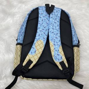 Ba lô du lịch in hình kem xanh nhiều màu sắc, có khóa kéo, in logo tùy chỉnh, bán buôn, dành cho nữ sinh, học sinh, màu hồng - Product Image 3