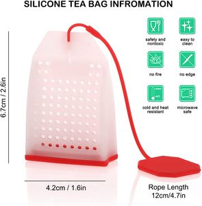 Portable Food-Grade Silicone Infusers Safe <b>Loose</b> Leaf <b>Strainer</b> Filter with Long Rope Reusable <b>Tea</b> Infuser - Product Image 3