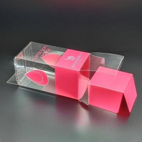 Boîte transparente en plastique PVC imprimé affichage emballage pliant maquillage éponge boîtes à oeufs clair vinyle PVC PET RPET boîte d'emballage
