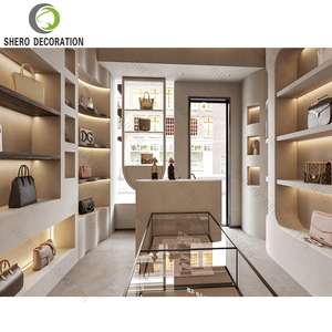 Tùy chỉnh Túi hiển thị tường Showcase với LED ánh sáng bằng gỗ Túi xách hiển thị đứng - Product Image 3