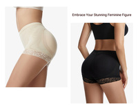 Culotte rembourrée taille haute respirante pour femme avec rembourrage amovible en mousse à mémoire de forme et dentelle sexy, rehausseur de hanches OEM
