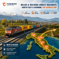 Expédition ferroviaire Firebird Chine-Italie FBA DDP Chine-Europe par train, livraison complète, dédouanement et taxes payées