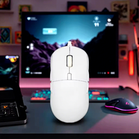 Souris de jeu filaire haut de gamme, blanche mate, ergonomique, pour droitiers, optique, souris de jeu professionnelle avec boutons latéraux, DPI réglable