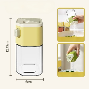 Pot à épices en verre de qualité alimentaire moderne à double usage de 200 ml avec salière intégrée pour la cuisine - Stockage d'épices, sel, sucre, herbes - Modèle SJ01 - Product Image 3