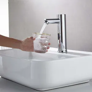 Proveedores de grifo de lavabo con sensor automático personalizado artículos sanitarios grifo de lavabo de mano monomando grifo para lavabo de baño