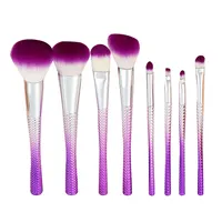 2022 New Style Beautiful Mermaid Cosmetic Brush Beauty Tool 10pcs Gradient Purple Color Makeup Brush Set