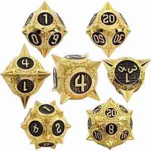 Zinc Alloy Polyhedral Dice Set for D&D Dungeons and Dragons RPG,Right Angle D6 Tabletop Games With <b>Gift</b> Box Wholesale - Product Image 3