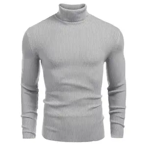 Custom Logo Pullover Factory Price Oem Turtleneck Wool Long Sleeve Sweater High Quality Men Crewneck Soild Sweaters