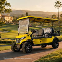 Carrito de Golf Eléctrico de 6 Plazas al por Mayor, 4+2 Pasajeros, Batería de Ciclo Profundo de 60V 100Ah, Motor de CA de 4.0kW, Carro de Golf Todoterreno