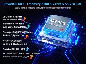 Unihertz 8849 Tank 4 Pro 5G สมาร์ทโฟนพร้อมโปรเจคเตอร์ 36GB 1TB Dimensity 8300 Android 14 แบตเตอรี่ 11600mAh โปรเจคเตอร์ 720P ความสว่าง 100 ลูเมนส์ - Product Image 3