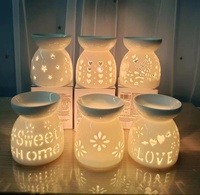 Bougeoir en céramique brûleur à huile essentielle ou cire fond brûleur aromathérapie diffuseur d'huile d'arôme four décoration de la maison