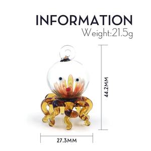 El yapımı Murano camdan ahtapot figürü, asılı süs, şeffaf denizanası desenli sanat dekoru, kişiye özel. - Product Image 2