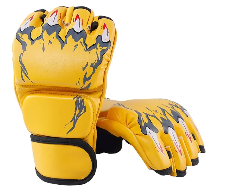 Fábrica de China, venta al por mayor, guantes de agarre Mma para Sparring, guantes de lucha, guantes Ufc, palma abierta