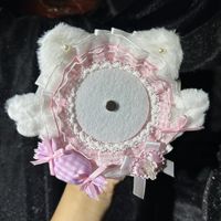 Penyangga Lencana, Penyangga Lencana Kucing Malaikat Lucu Berenda, Ornamen Renda Lolita Buatan Tangan Asli untuk Tas Ita, Aksesori Anime