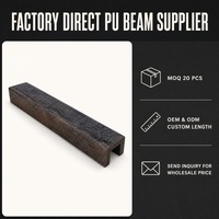 Poutre de plafond en PU imitation bois, plusieurs couleurs, bois de santal doré, noyer, frêne, tilleul, bois décoratif pour projets de vente en gros