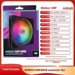 <span class=keywords><strong>Cooler</strong></span> <span class=keywords><strong>Master</strong></span> Mobius 120P ARGB 12cm ordinateur PC ventilateur synchrone lumière PWM contrôle de la température muet ventilateur antichoc - Product Image 2