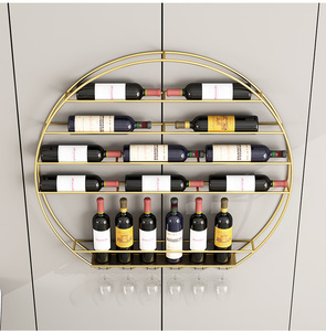 Decorative Round Iron <strong>Display</strong> Shelves Dining Room Furniture <strong>Display</strong> Cabinet <strong>Wine</strong> <strong>Rack</strong> Wall Mounted <strong>Wine</strong> Bottle Holder <strong>Wine</strong> <strong>Racks</strong> - Product Image 3