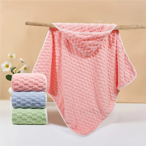 Peignoir <span class=keywords><strong>de</strong></span> <span class=keywords><strong>bain</strong></span> pour <span class=keywords><strong>bébé</strong></span> en polaire corail super absorbant et épais, à séchage rapide, avec capuche motif animal mignon, doux et chaud, pour garçons et filles, usage domestique - Product Image 2
