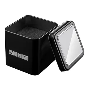 SKMEI Watch Gift Box Black Metal Tin Blue Box Packing Boxes