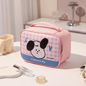 Boîte à cosmétiques imprimée avec une citation inspirante - Trousse de maquillage de voyage à motifs color block, à carreaux et à fruits - Product Image 3