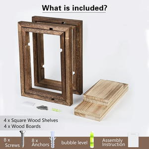 Shunlei – etagères en bois OEM, étagères flottantes en bois rustique, étagères murales carrées en bois - Product Image 3