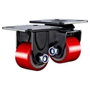 2''2.5''3''Top Plate Hochleistungs-Low-Center-Schwerkraft-Eisenkern Red PU Caster Equipment Trolley Caster Wheels - Product Image 3