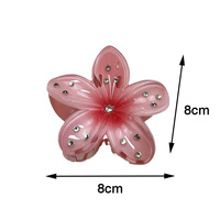 Pinza para el Pelo con Flor de Estrás al por Mayor, Novedad, Clip para el Pelo de Plumeria Estilo Playero Hawaiano, Pinzas Grandes de Moda para Mujer
