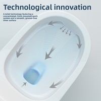 WC commercial à siphon, cuvette en céramique à paroi intérieure lisse sans rainures, anti-blocage, résistant aux éclaboussures, ensemble WC