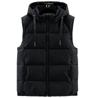Doudoune d'hiver décontractée avec capuche amovible, manteau thermique matelassé grande taille, gilet sans manches en toile à fermeture éclair
