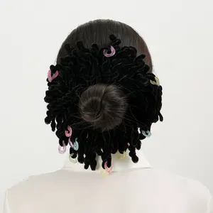 ファッション女性プレーンヘアリングシュシュ渦巻きヘアバンド弾性大腸サークルヘアロープ