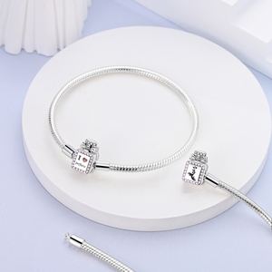 Original 925 Sterling <strong>Silver</strong> Gold Plated <strong>Charm</strong> <strong>Bracelet</strong> Zircon Love Heart Flowers Butterfly <strong>Charms</strong> Women's Fashion Jewelry Gift - Product Image 4