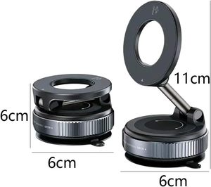 Flobable Magnet Mobile Phone Holder Aluminum Alloy and Vacuum Suction Cup Desk Navigation Mobile Phone <b>Stand</b> - Product Image 2