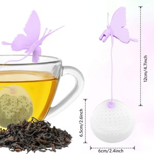 BT05 Infuseur à thé en silicone de qualité alimentaire en forme de papillon, filtre diffuseur pour thé en vrac - Product Image 5
