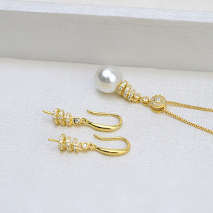 Ensemble de bijoux semi-finis en argent S925 pour femme, comprenant des boucles d'oreilles à crochet, un petit chapeau, un pendentif personnalisé et un plateau vide pour perles - Product Image 4