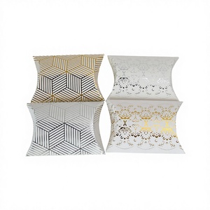 European Style Foil Stamping Paperboard Pillow Shape Recyclable <b>Small</b> Gift <b>Box</b> for Wedding Favors Anniversary Birthday Parties - Product Image 2