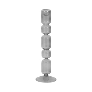 Porte-bougie décoratif en verre fumé, style contemporain, centre de table, bougeoir - Product Image 3