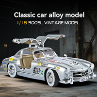 Nouveau moulé sous pression benz 300sl 1:18 vieux modèle de voiture alliage classiques voiture Simulation voitures Collection métal jouet modèle véhicule affichage garçon cadeau