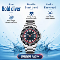 Montre analogique de sport de luxe pour homme avec boîtier en acier inoxydable de 38 mm et bracelet, mouvement automatique mécanique, résistante à l'eau