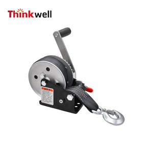 Treuil manuel Thinkwell 3 en 1 avec sangle en acier, manivelle, attelage de remorque, autobloquant - Product Image 1