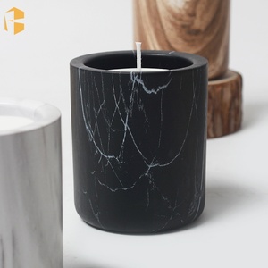 Vase de bougie en ciment de décoration de maison moderne pot en céramique de bougie parfumée avec design en <span class=keywords><strong>marbre</strong></span> - Product Image 3