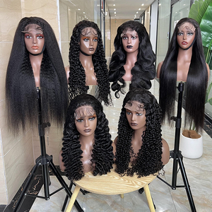 흑인 여성용 200 250 인모 레이스 프론탈 가발, 도매 브라질산 버진 헤어 HD 투명 레이스 프론트 가발 공급업체 - Product Image 6