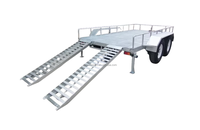 Remorque utilitaire de charge de 5000kg avec 2 échelles Remorques à plat avec frein électrique Remorques de transport de voitures robustes OEM ODM