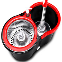 Ensemble de serpillière magique rotative à 360° pour le nettoyage des sols de la cuisine, avec un balai en microfibre, un manche torsadé en acier inoxydable et un seau avec essoreur