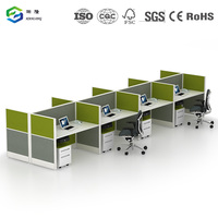 Système de bureau de travail commercial avec écran de séparation et meuble mobile pour centre d'appels et bureau d'équipe