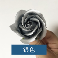 INUNION 3-Schichtige 5cm Gold- und Silberfarbene Rosen-Seifenblumen Dekorative Künstliche Ewige Seifenrosen als Geschenk