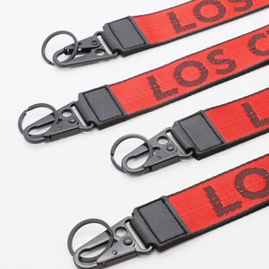 Wholesale Custom Jacquard Woven Short Lanyard Streetwear Keychain Lanyard with Metal Strong Carabiner - Product Image 3