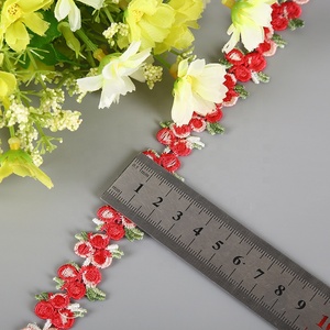 Aksesori renda Guipure larut air Sakura bundar 2cm harga rendah untuk pakaian kalung gelang pemangkasan renda bunga - Product Image 2
