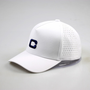 Casquette de haute qualité unisexe <span class=keywords><strong>Merlin</strong></span> 5 panneaux Performance imperméable à l'eau logo de broderie 3D personnalisé avec OEM percé au laser - Product Image 1